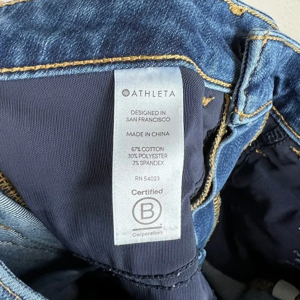 Athleta Sculptek Jeans Women's 25 High Rise Skinny Leg Azure Wash Stretch Denim